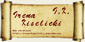Irena Kiselički vizit kartica
